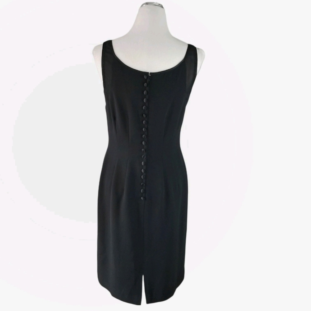 Donna Morgan Black Sleeveless Dress SZ 8 Knee Length Beaded Cocktail Party LBD - Picture 5 of 12